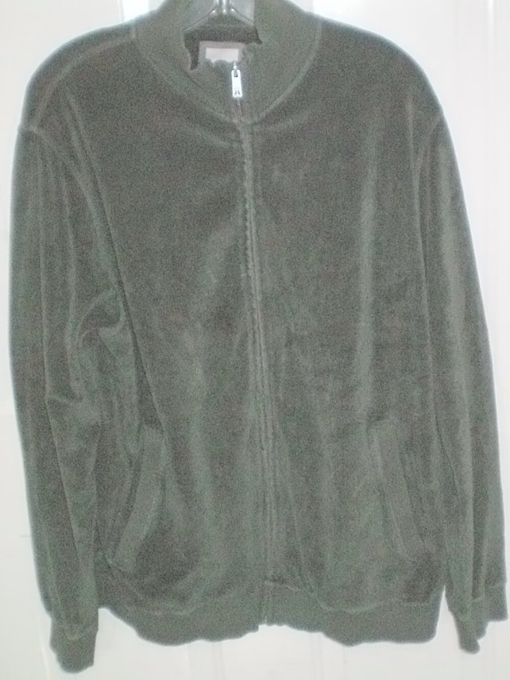 Daniel Buchler Velour Full Zip Sweater Jacket Mens Large
